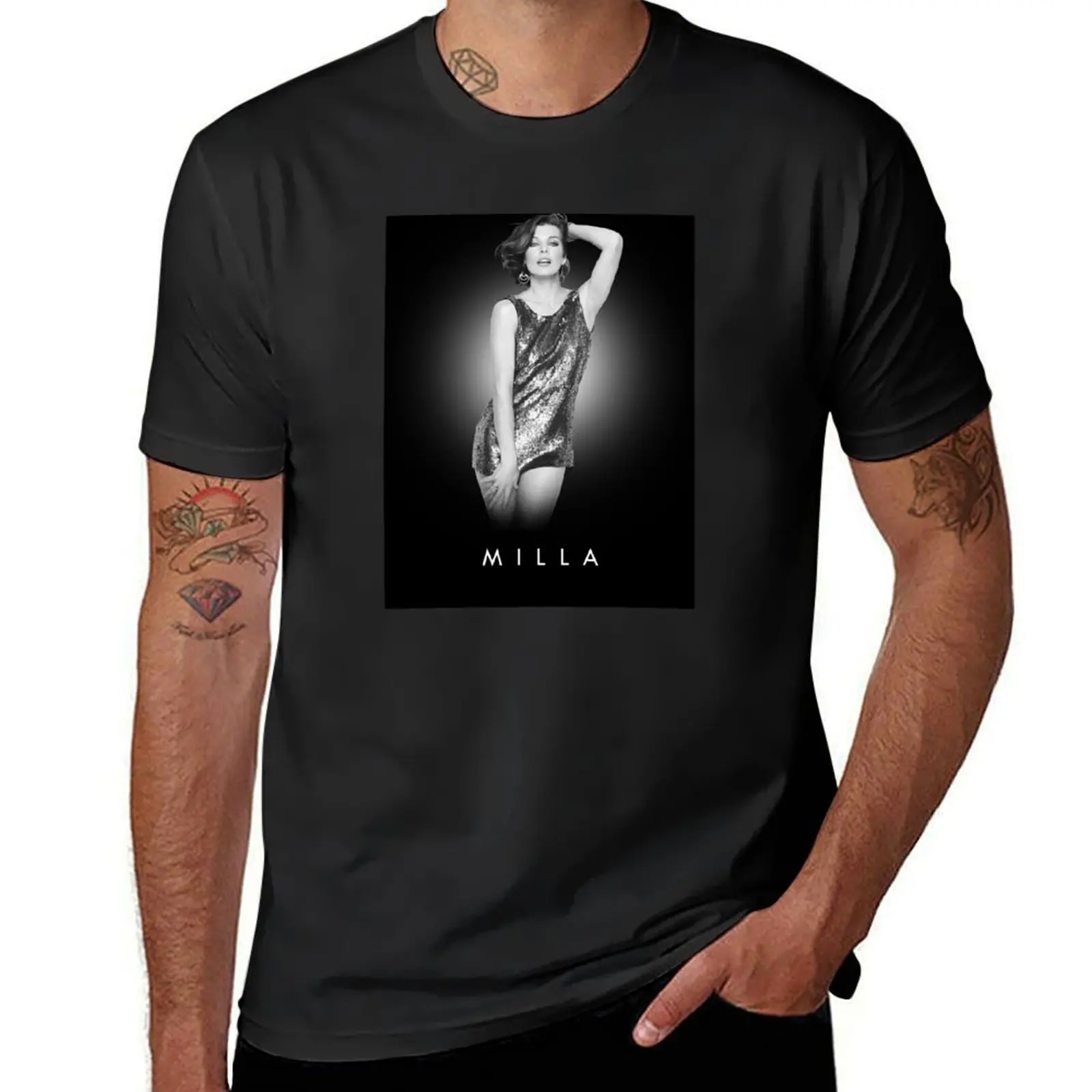 Milla Jovovich T-Shirt animal prinfor boys vintage clothes anime mens big and tall t shirts