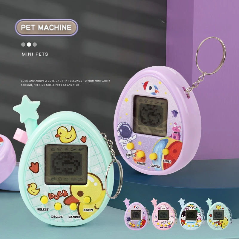 Children Toy Pet Game Machine Feeding Genie Pocket Electronic Pet Machine Game Machine Childhood Boy and Girl Toy Gift Key Chain