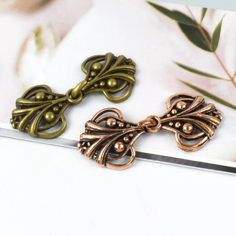 

2/5/10Pcs Meetee 25x55mm Metal Buckle Hook Retro Buttons Simple Hollow Coat Button Cloak Decor Buckles DIY Clothing Accessories