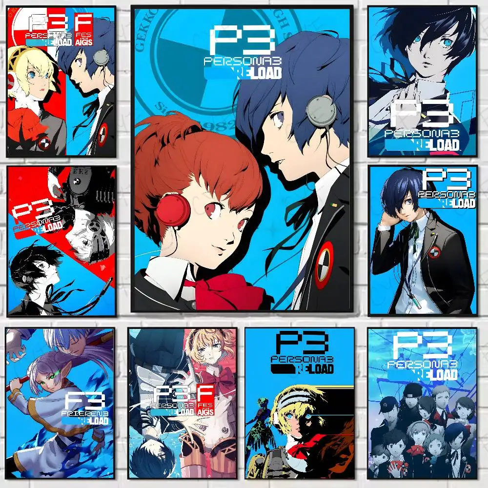 Pretty Video Game P-Persona 3 Poster High Quality Dorm Living Room Aesthetic Wall Decoration Painting Stickers Gift