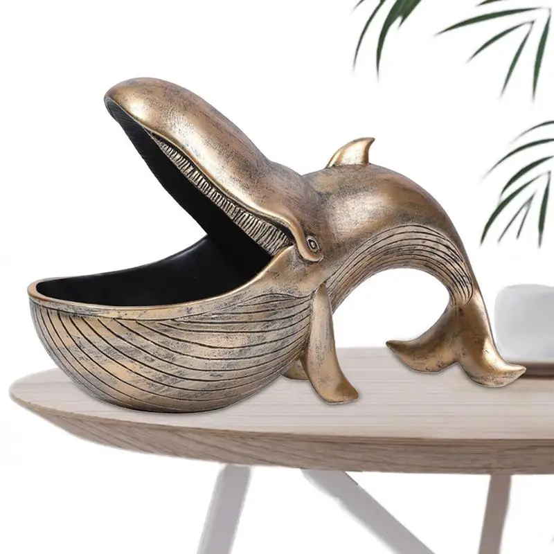 

Whale Statue Whale Open Mouth Resin Sculpture Rustic Bowl Candy Dish Open Mouth Sculpture Whale For Living Room Holds Candy Keys