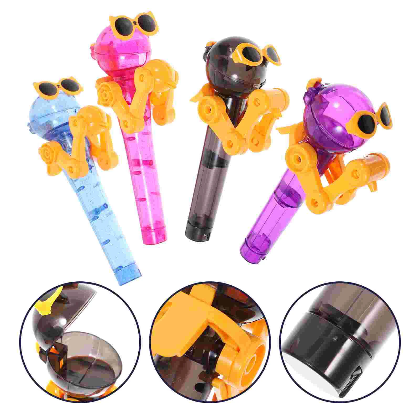 4 Pcs Cake Sugar Robot Toddler Child Toy Boy Toys Tins Lollipops 2050X1050X600CM Abs Kids