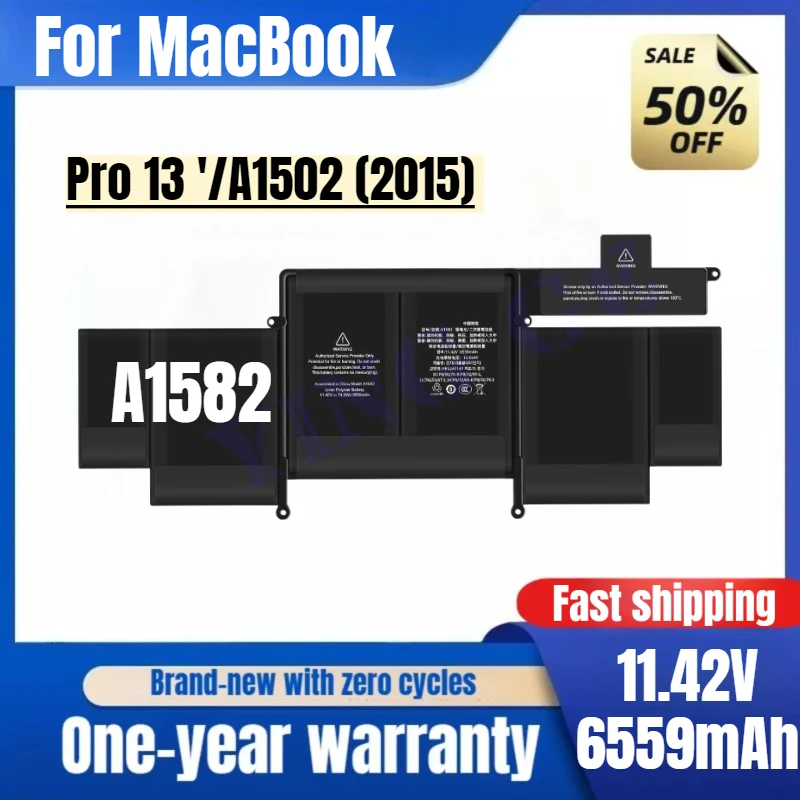 

A1582 for MacBook Pro 13 '/A1502 (2015) Laptop Battery High Quality High Capacity Battery Replacement Bateria Grade A Cell