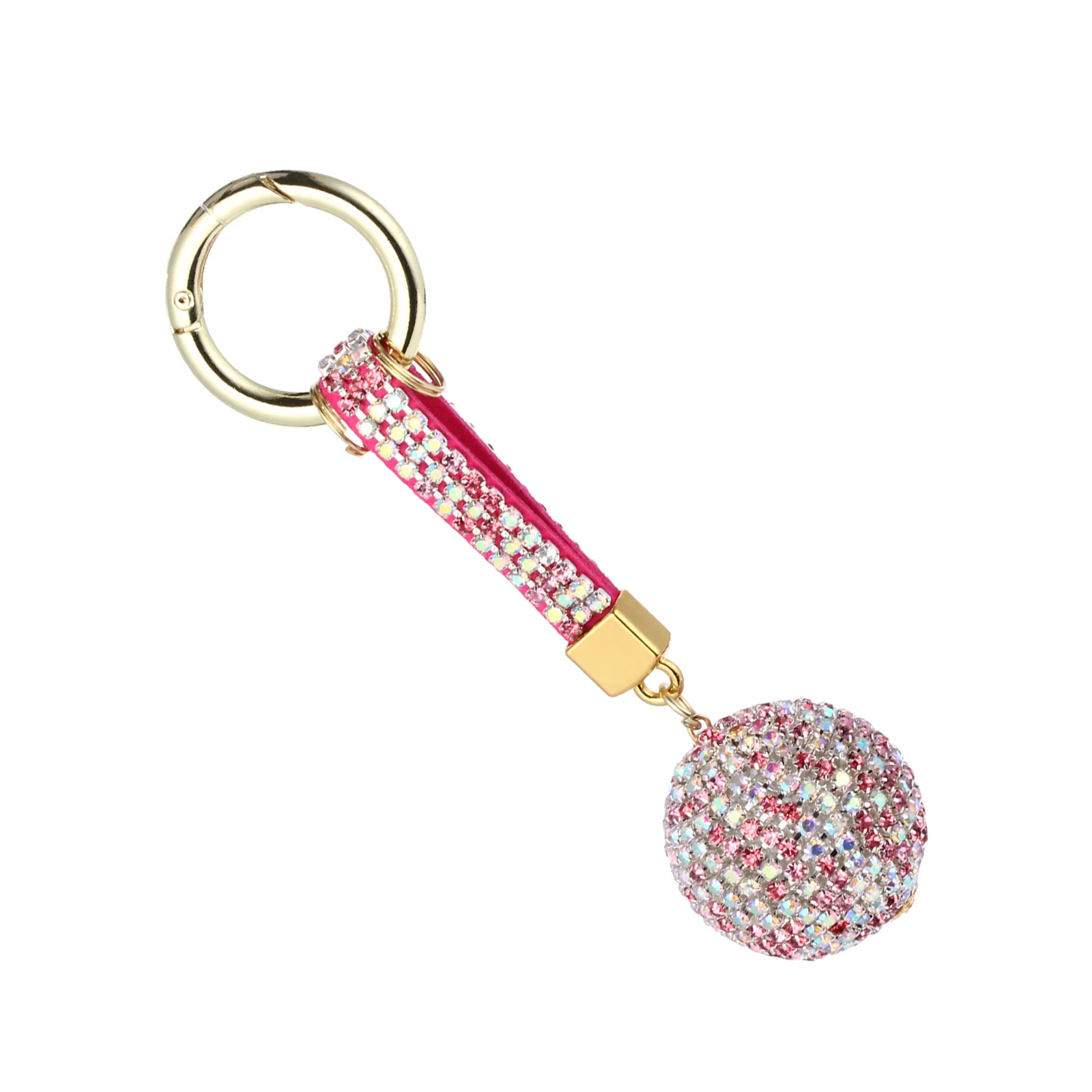 

Ball Diamond Crystal Pendant Creative Key Ring Grace Beaded Rosy Car Decoration