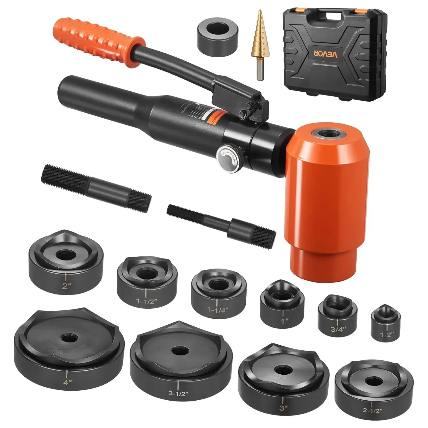 Knockout Punch Set, 15 Ton Hydraulic Knockout Set, 1/2