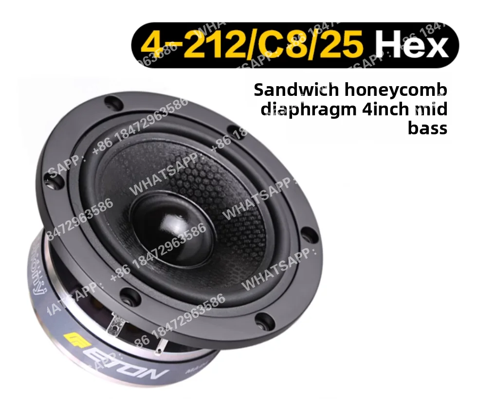 Altavoz original alemán ETON 4-212/C8/25 Hex de 4 pulgadas para frecuencias medias-bajas, para audio doméstico de alta fidelidad 4-212/C8/25