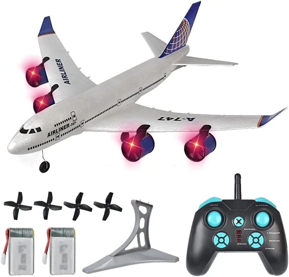 RC Plane Simulation A-747 Passenger Aircraft 2.4GHZ Rc Aircraft Glider, 360° Rollover Automatic Gyroscope Balance Airplane, 3-Ch