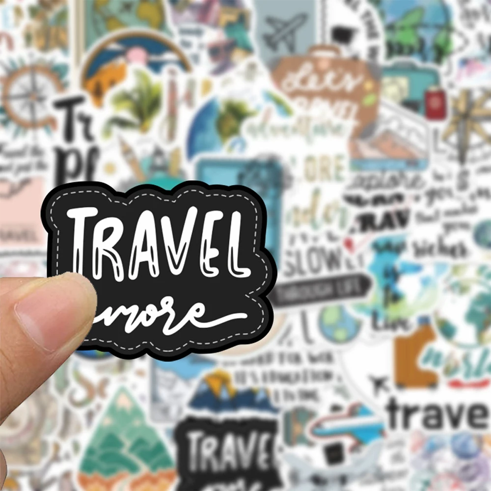 

10/30/50pcs I Love Travel Graffiti Stickers Cartoon Waterproof Decals Helmet Suitcase Phone Car Funny Creative Sticker Wholesale