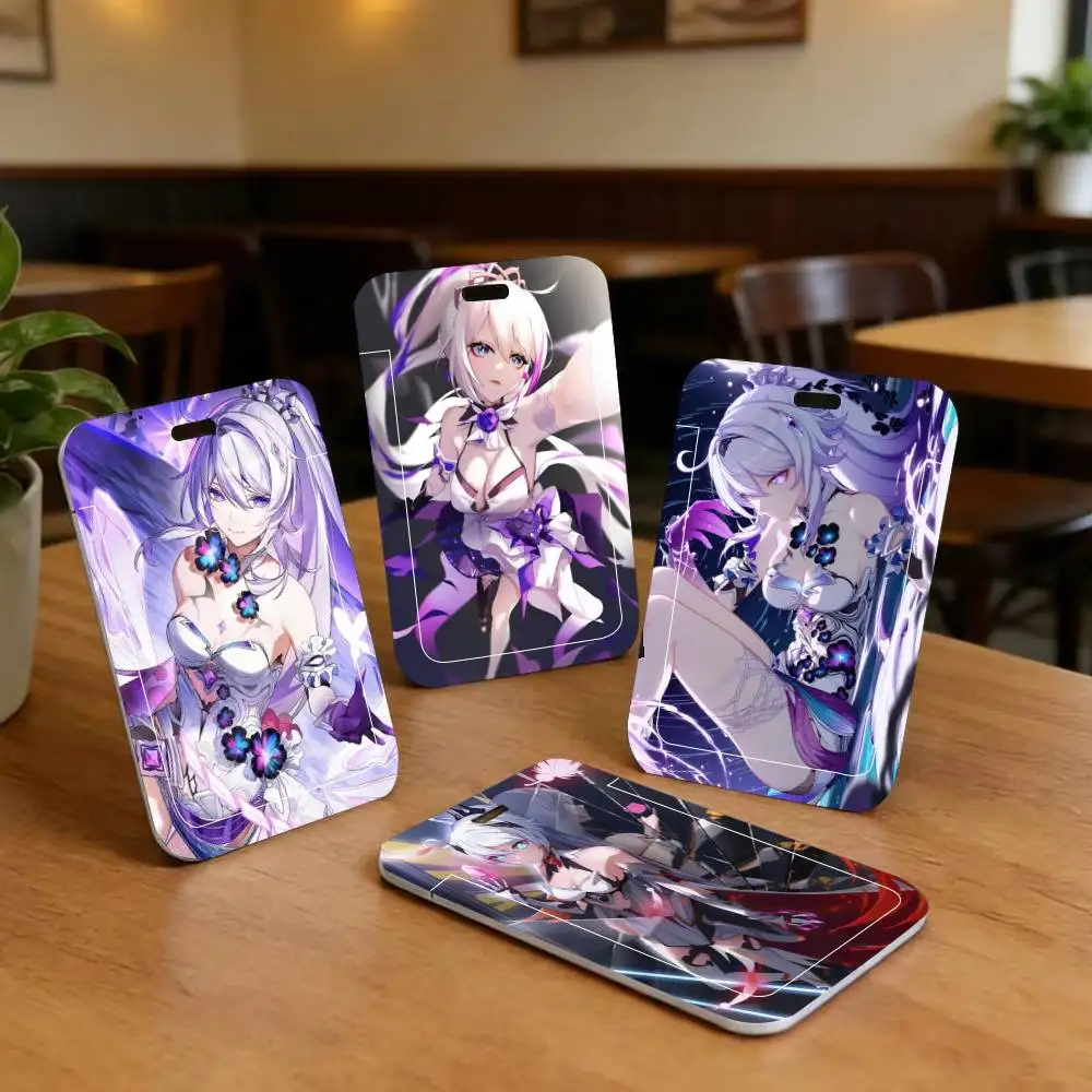 

Держатель для ID-карты Game Kiana Kaslana Houkai 3rd с ремешком на шею, подвеской, держателем для бейджа, шнурком, брелоком, чехлом для рабочего пропуска, подарок