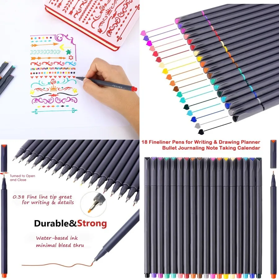 أقلام مخططة لمجلة بايم، أقلام ملونة، مستلزمات مدرسية مكتبية، قلم رسم فني ذو نقطة دقيقة، علامات فنية لمجلات الرصاصة #1