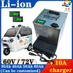 60V 72V 30AH 40AH 50AH 60AH Lithium Ion Battery Li-ion with BMS for 2000W 3500W Electric Motorcycle Sightseeing Car+Charger