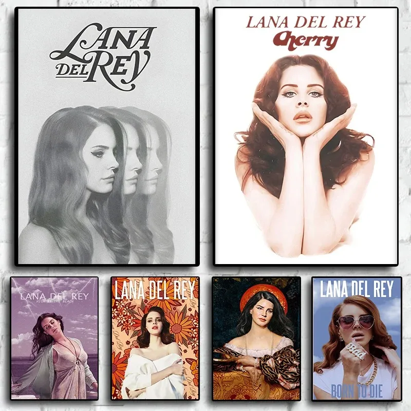 New Magazine Cover Lizzy Grant Lana Del Rey Poster Set Aesthetic Music Album Pop Rapper Hip Hop Canvas Wall Art Mural Room Decor