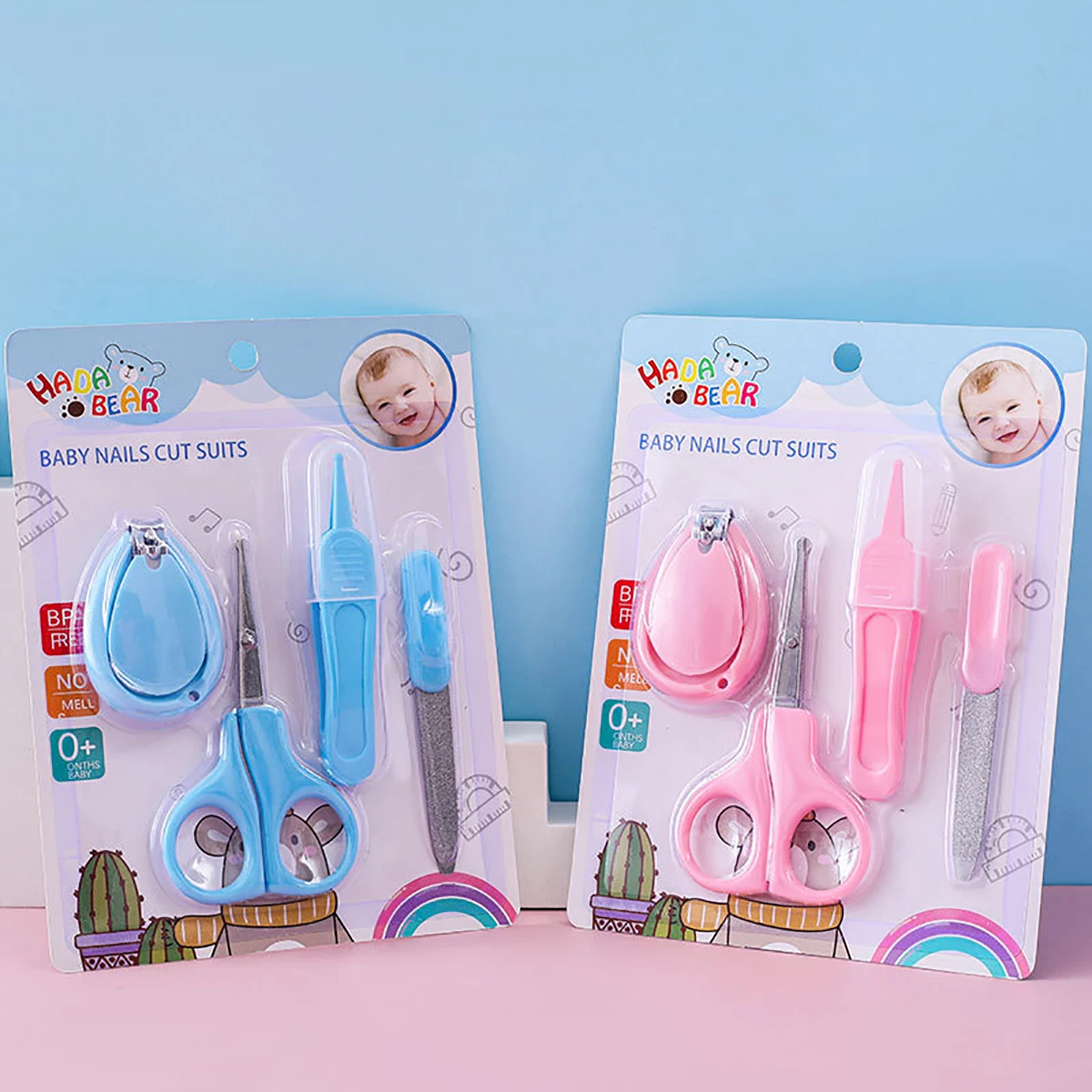 4-piece baby nail clipper anti-meat nail clipper tool Nail clipper baby manicure care set