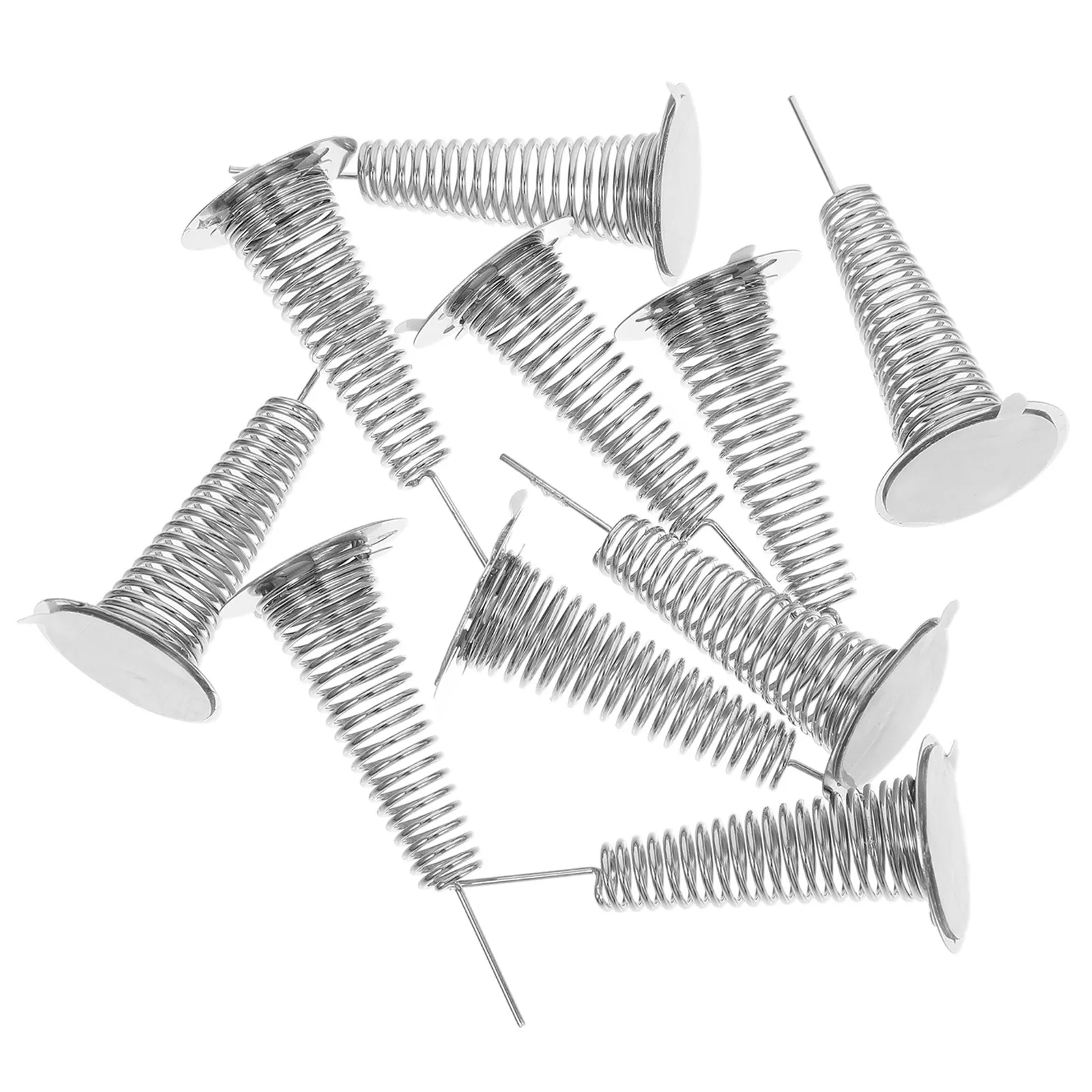 10Pcs Spring Base Car Dashboard Head Shaking Ornament Stand Metal Double Adhesive Base for DIY Shaking Head Dashboard