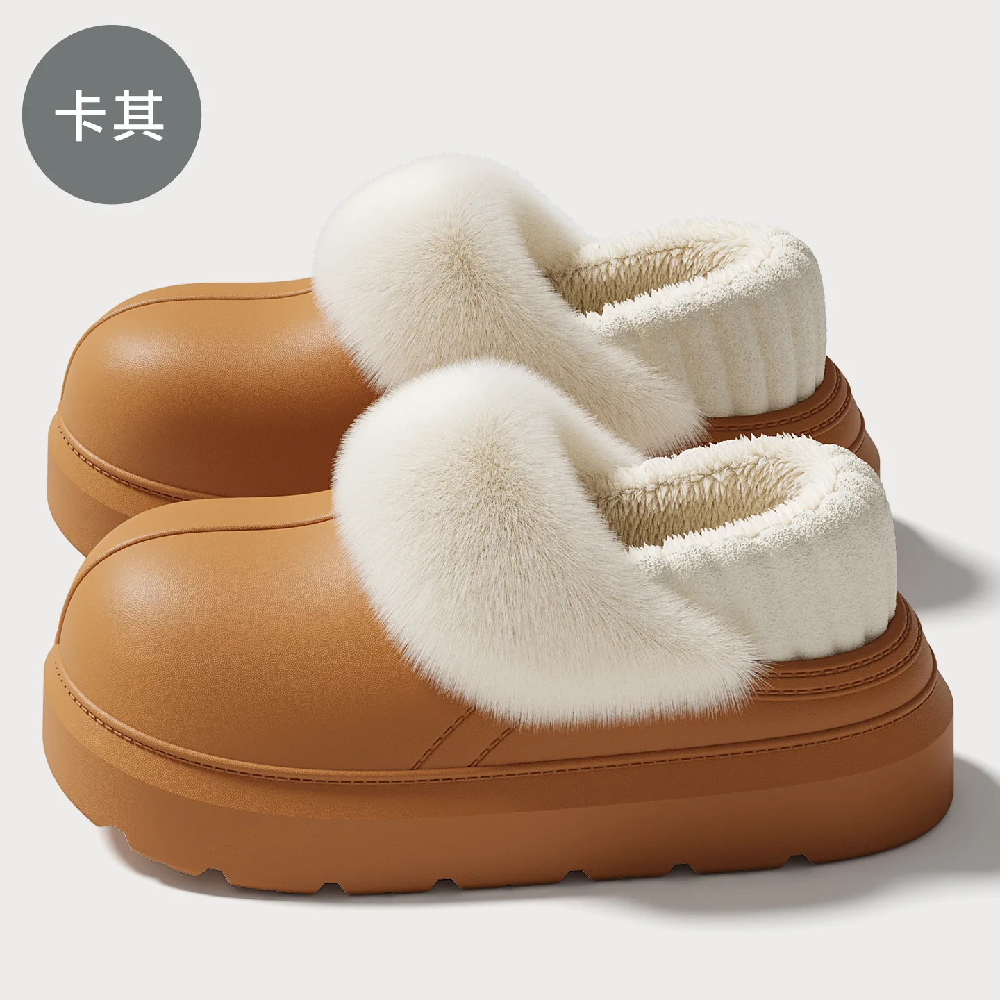 Zapatos de algodón impermeables con suela gruesa y plantilla extraíble para mujer, ideales para usar en exteriores durante el invierno; incluyen una bolsa térmica de felpa antideslizante y un paño de algodón.