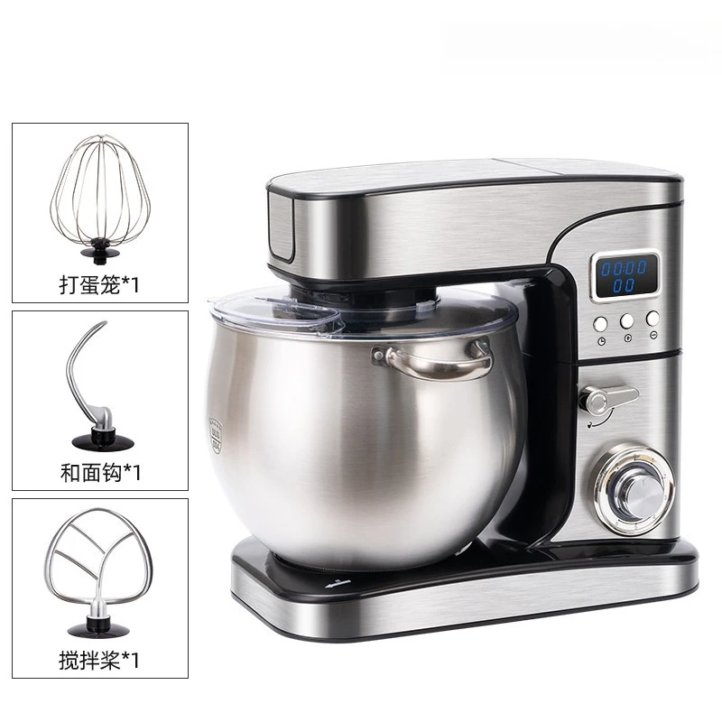 12L Stand Mixer Commercial Dough Kneader Whisk Beater Large Heavy Duty Stainless Steel Bowl Multifunctional 6-Speed Home Bakery