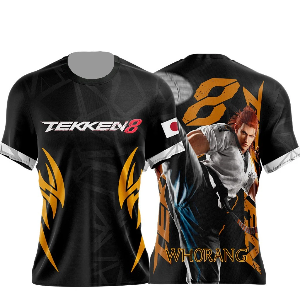 Sleeve Tekken 8 Graphic Short Sleeve Tee, Fighting Game Casual Sport T-Shirt,Quick Dry Moisture Wicking Top For Adults And Kids