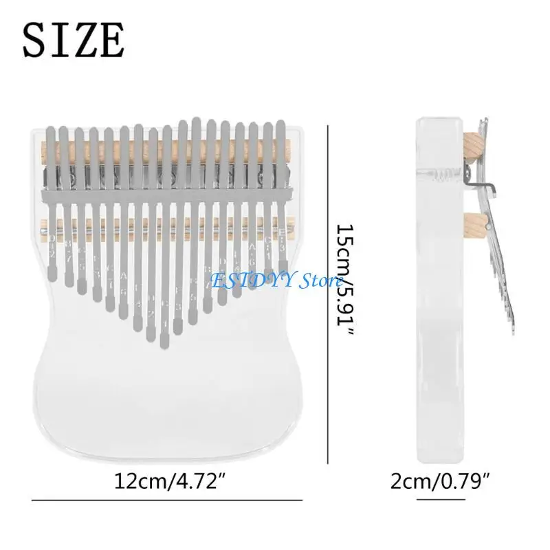 G6DE المحمولة 17 مفاتيح بيانو كاليمبا صغير واضح كريستال فنجر البيانو الإبهام البيانو آلة موسيقية هدية الكريسماس للأطفال