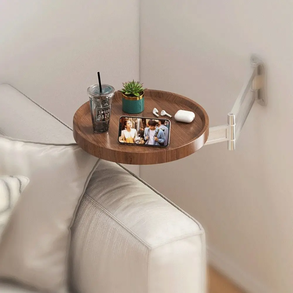 

Wall Mounted Foldable Small Tea Round Tables Multi-Purpose Space Saving Creative Floating Shelves Large Load Bearing