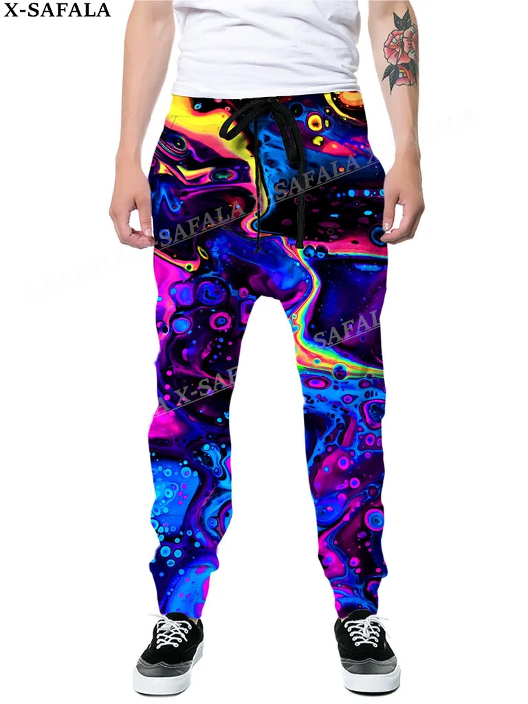 Hippie Psychedelic Colorful Trippy 3D Print Trousers Men Women Sweatpants Drawstring Long Joggers Spring Autumn Sports Pants-3