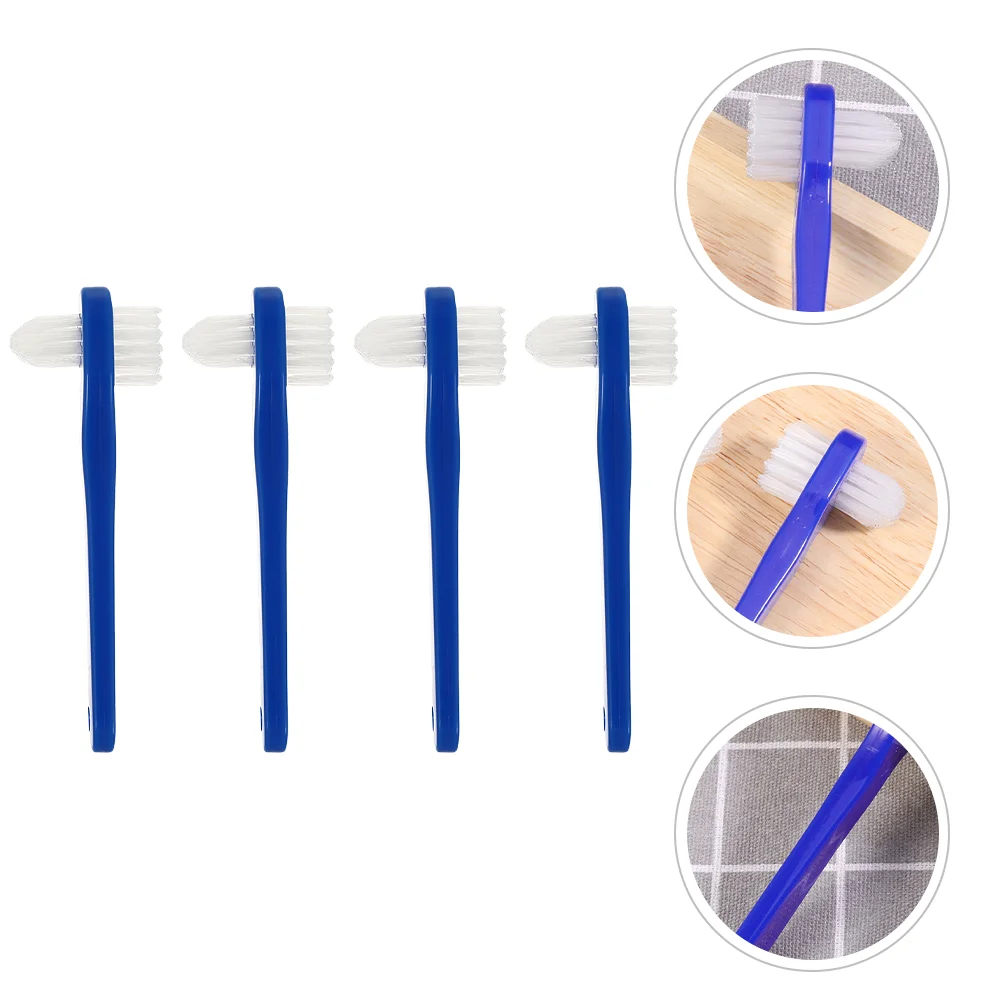 

4 Pcs Cleaning Brush Small Double Headed Toothbrush Portable Denture Toothbrushes Denture Cleaning Interdental Brush al Care