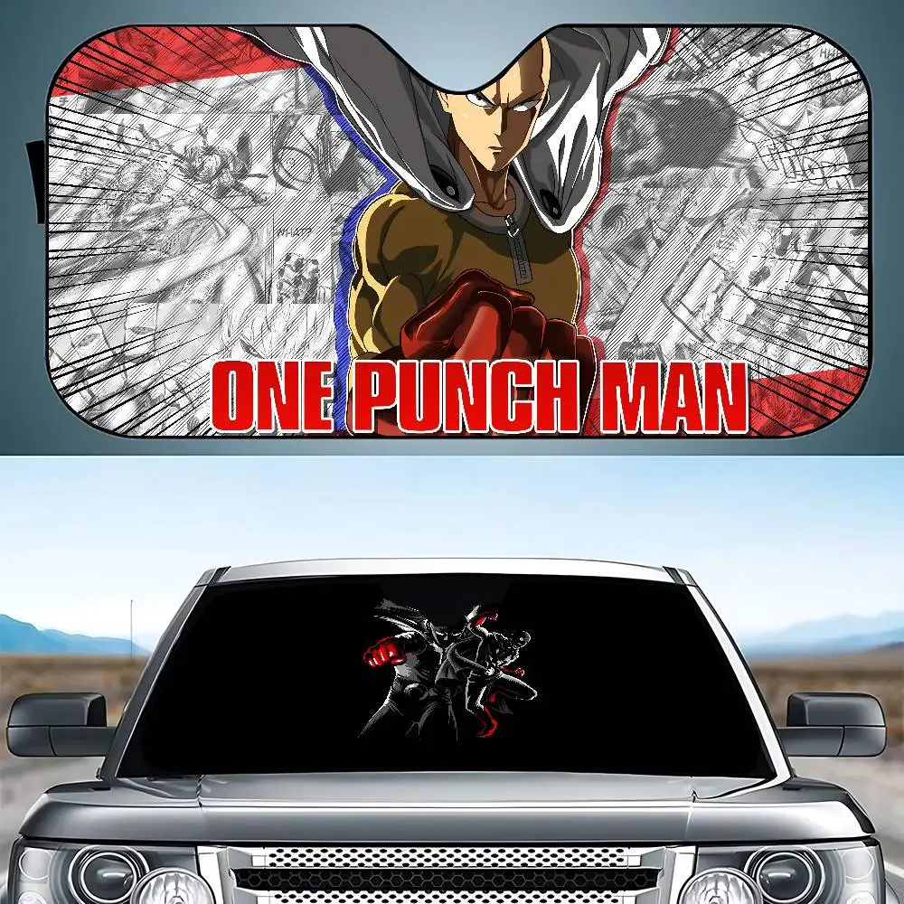 أنيمي O-One لكمة رجل مظلة السيارات الستائر 130x70 سنتيمتر سيارة ظلة غطاء الزجاج الأمامي UV حماية السيارات قناع اكسسوارات للسيارات #1