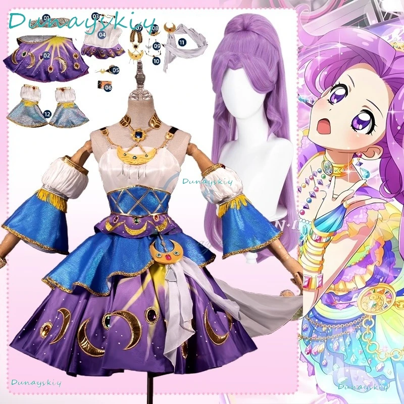 

[ONAMAEHA]Aikatsu Kanzaki Mitsuki Cosplay Costume Lolita Dress Virgo Halloween Suits Stage Clothes Anime For Women Halloween Car