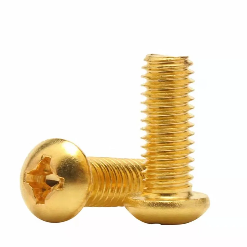 Din7985 Gb818 10 шт. 2 #   4 #   6 #   8 #   Прецизионный болт с резьбой Unc, латунная утопленная сковорода, крестообразные винты с полной резьбой