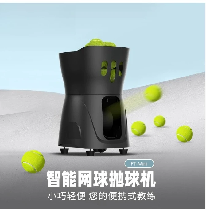 Capacity for 30+ Balls Vertical Adjustable Angle Tennis Serve Machine – Mini Indoor Portable Automatic Throw Trainer