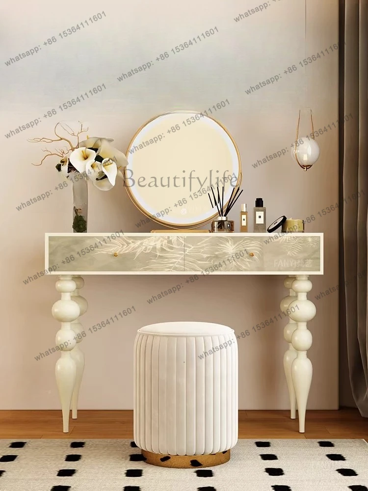 Dresser simple modern household solid wood integrated small apartment dressing cabinet