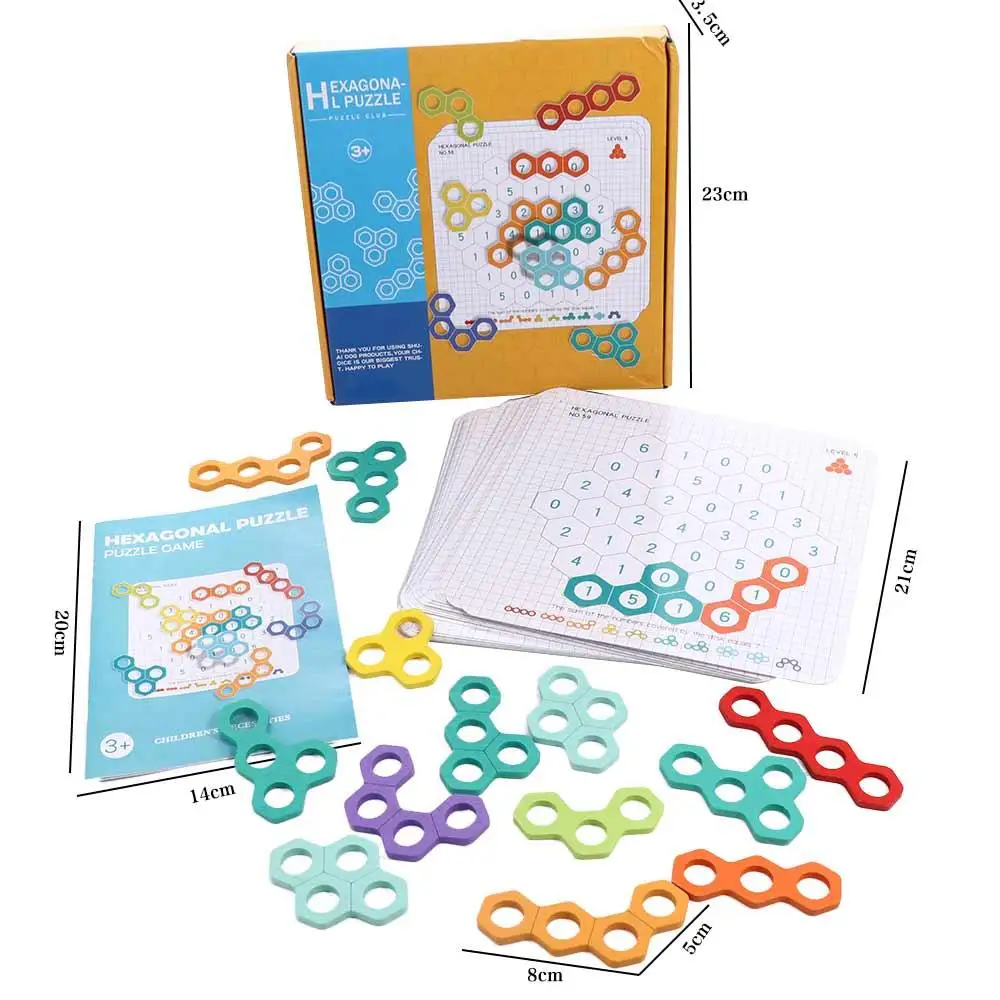 Rompecabezas de panal de abeja, juguetes educativos Montessori con forma Digital, juegos a juego, juguetes educativos de matemáticas coloridos