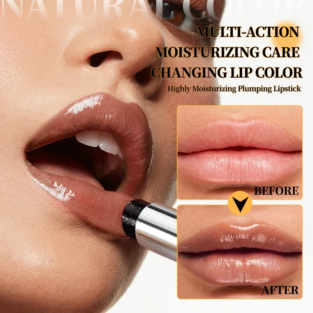 QIBEST 2 Pcs Black Honey Colorless Lip Balm Lipstick Long Lasting Lip Stain Tinted Moisturizing Lips Plumper Nourish Makeup Sets