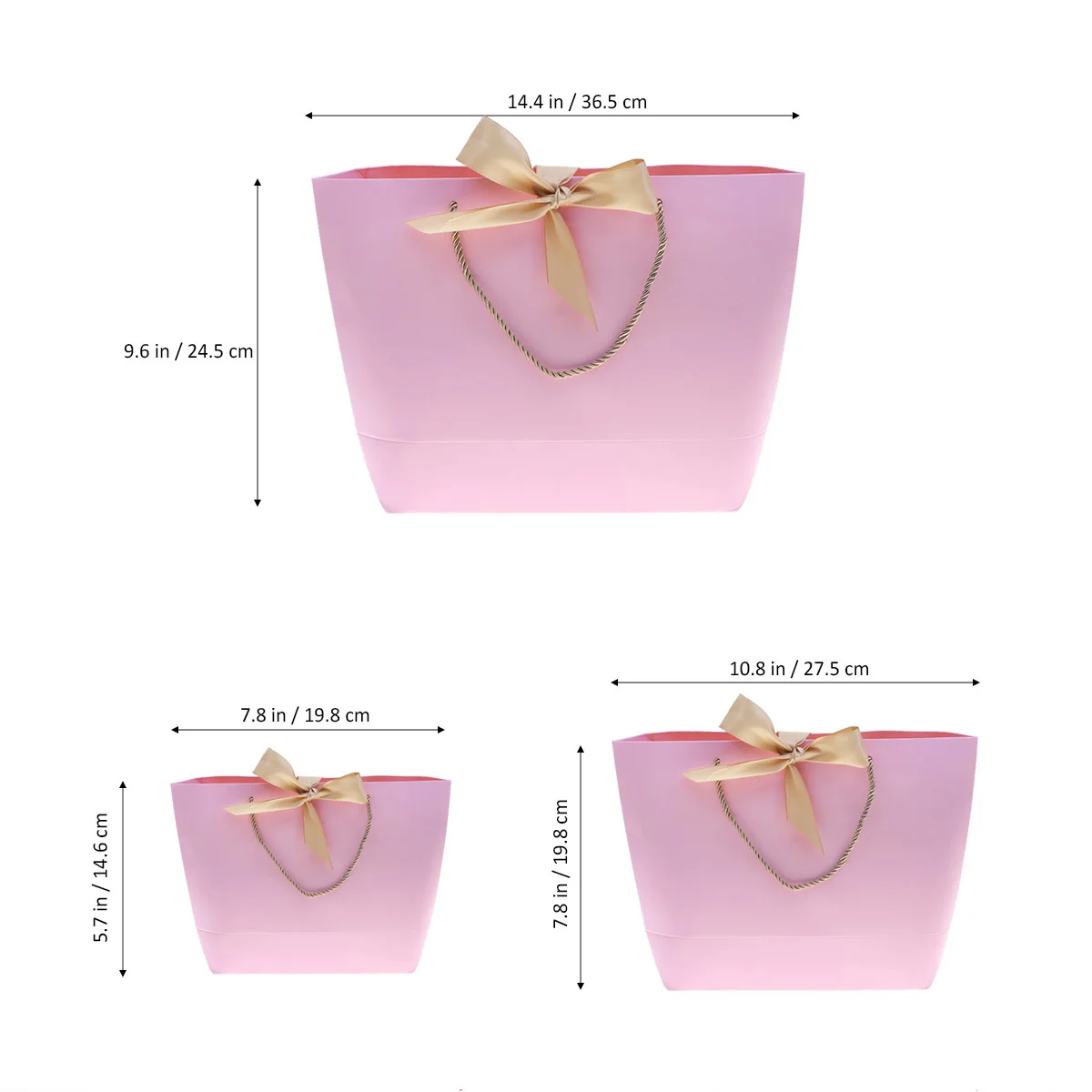 

3Pcs Handle Paper Bags Large Size Chic Shopping Gift Packaging Storage Bags for Wedding Party Favors