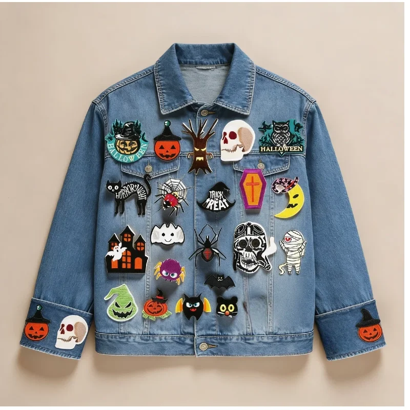 

10/23PCS Wholesale Lots/set of Horror Ghost Haunted House Mummy Patch Embroidery DIY Cloth Sticker Badge Ironing Jeans/cloak