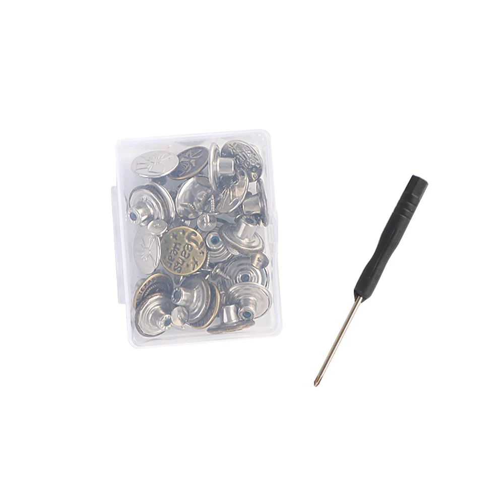 20 قطعة مزيج أزرار جان قابلة للفصل مع أداة التثبيت أزرار تك معدنية لا خياطة للسراويل السترات لتقوم بها بنفسك مجموعة أزرار قابلة للاستبدال