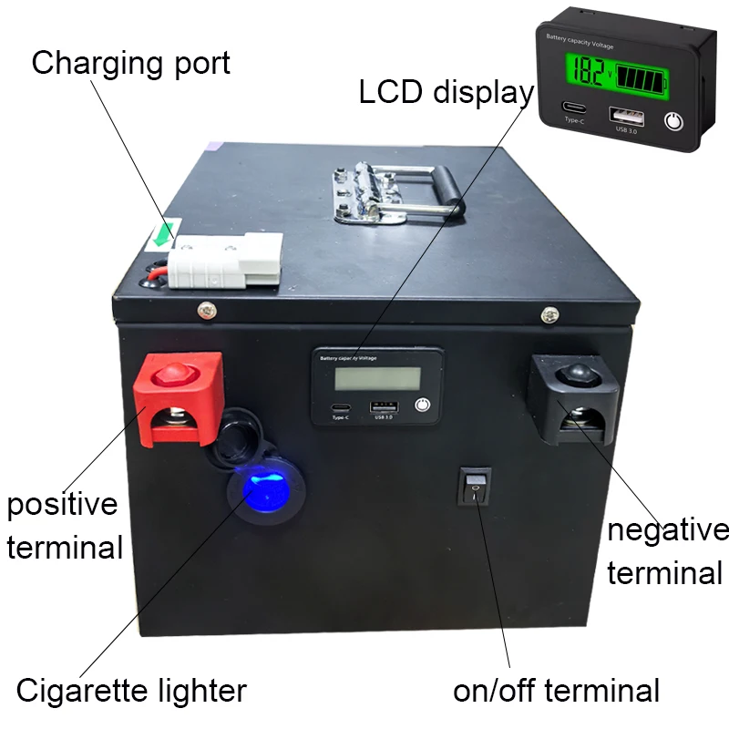 GTK LIFEPO4 battery 12V 200AH 80AH 100AH  180AH 300AH BMS lithium battery for backup power household Energy Storage and camping