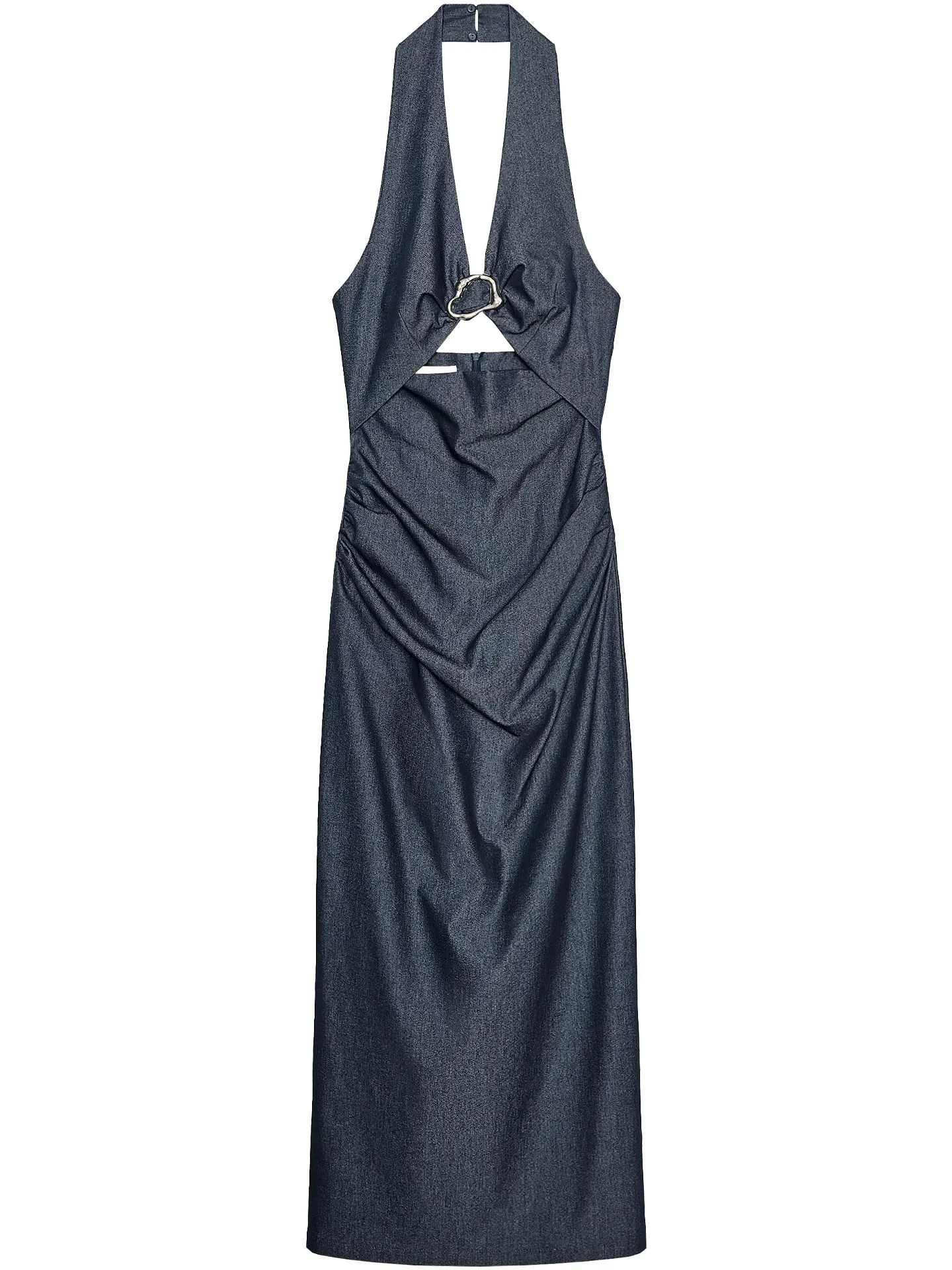 ZAPRHA 2025 여름 비치 섹시 오픈 디자인 롱 미디 드레스 여성 패션 엘레 갈롱