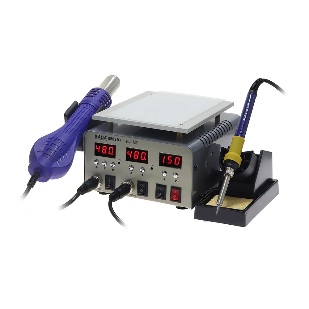 KADA 9803D+ LCD Touch Screen Separator Machine Hot Air StationSoldering Iron Station3 in 1 Rework Station 948S 918B Upgrade