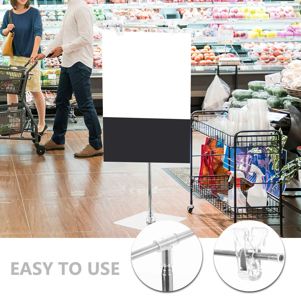 2 Pcs Banner Holder Stand Poster Clip for Tabletop Adjustable Display The Shaped Advertising Sign