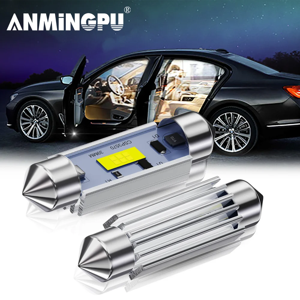

2PCS 12-24V C5W CANBUS LED Festoon 31mm 36mm 39mm 42mm C10W LED Bulb 3570 Chip Car Interior Reading Light White Error Free