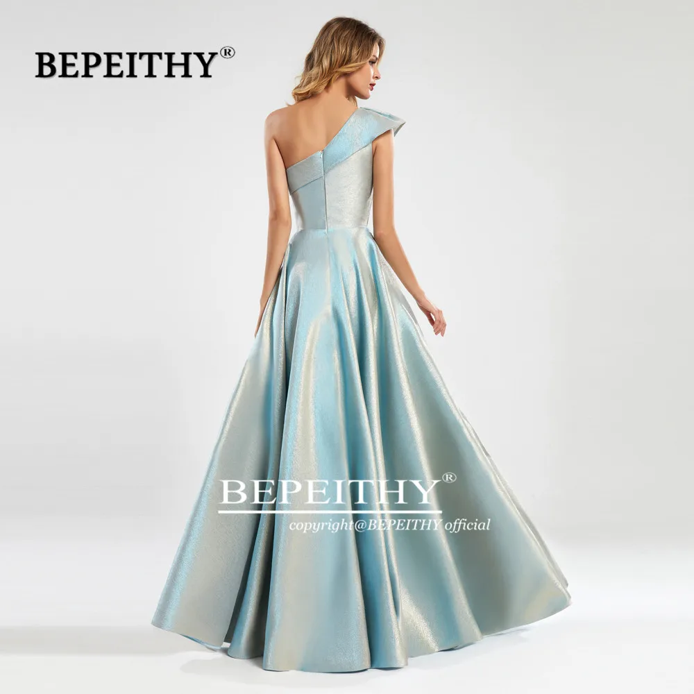 BEPEITHY Customized One Shoulder Evening Dresses For Women Elegant Glitter Prom Dress 2023 Custom Made Plus Size Party Gown