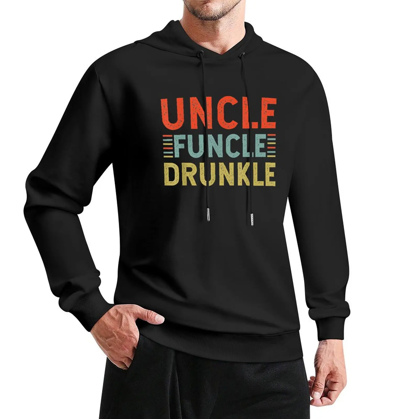 

Mens Uncle Funcle Drunkle Funny Best Drunk Uncle Pullover Hoodie men's coat men hoodie