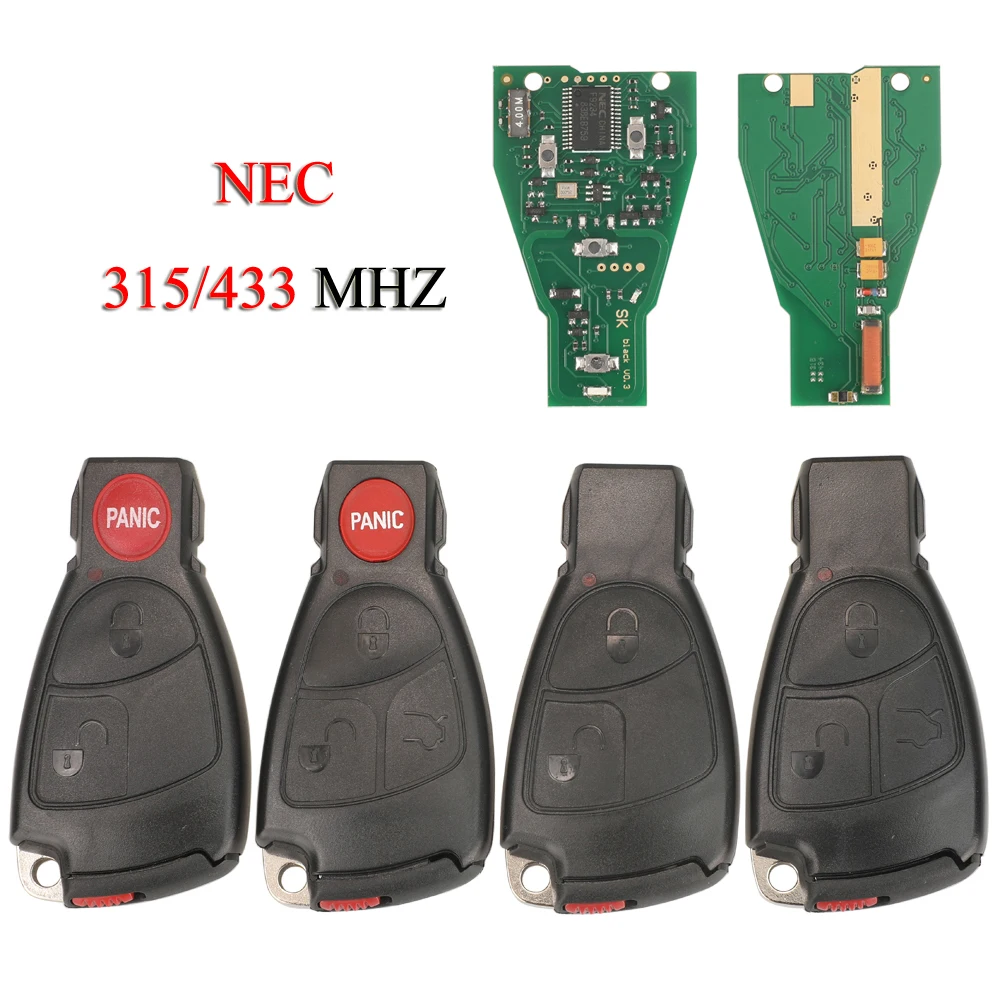 

jingyuqin NEC Remote Smart Car Key For Mercedes Benz B C E ML S CLK CL 1996-2005 315Mhz/433Mhz 2/3/4Buttons Complte Control Key