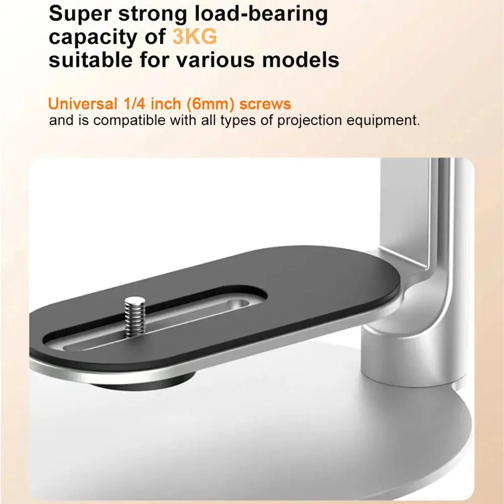 360-Angle Projector Desktop Stand 1/4 Inch Universal Screw Holes With Silicone Gasket Projector Bracket Video Display Holder