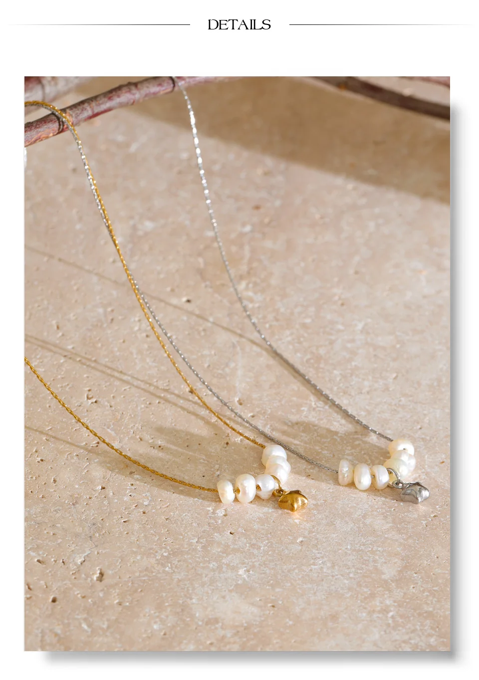 Yhpup Edelstahl-Halskette mit natürlichen Perlen und Sternanhänger, hochwertig, luxuriös, modisch, attraktiv, 2026, Schmuck, Geschenk – Detail 7