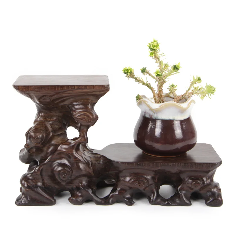 

Bonsai Redwood Art Ware Carved Collection Base, Teapot Cup Support, Vase Stand, Fish Tank Pedestal, Home Decoration