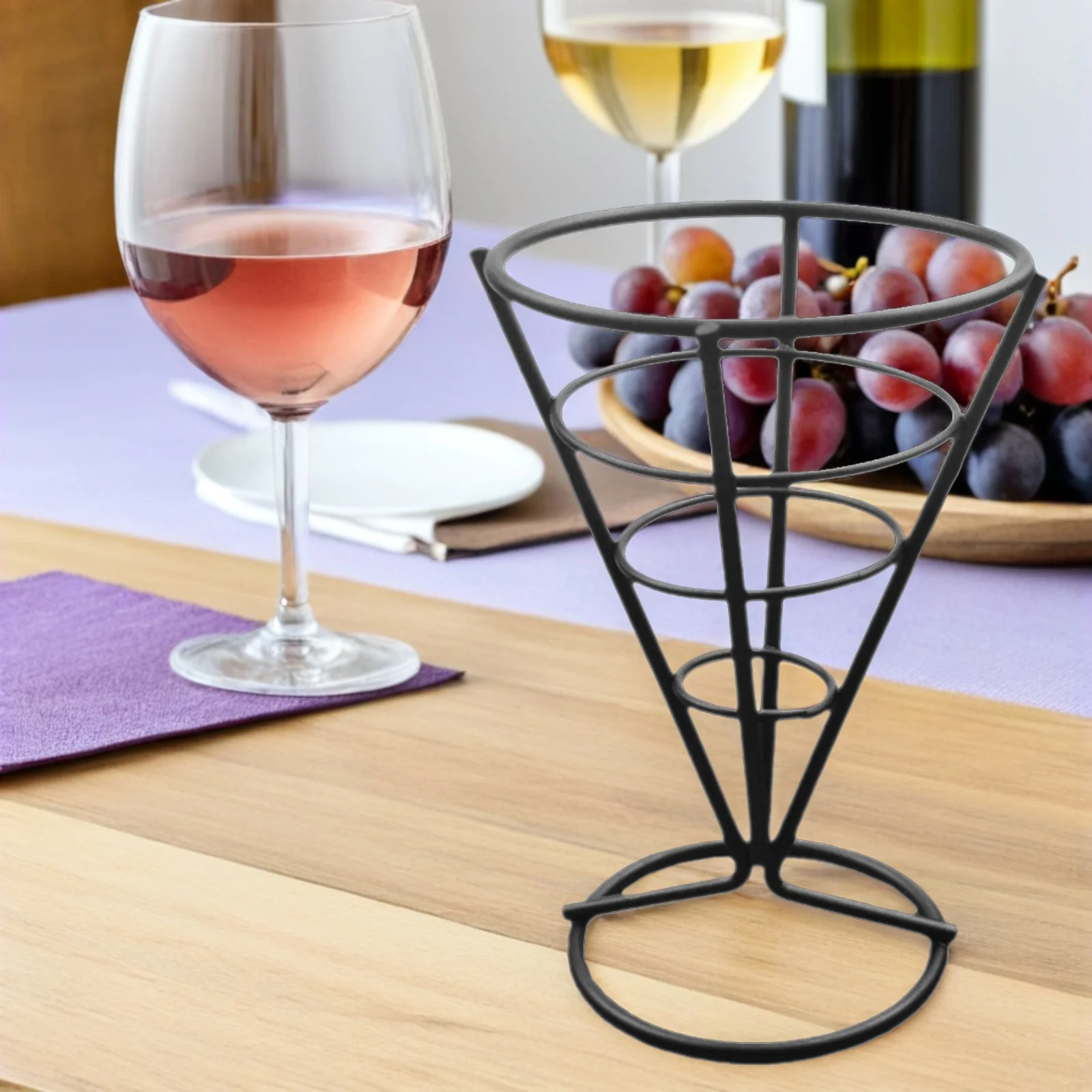 

3pcs French Fries Holder Hollow Snack Basket For Fried Food Storage Kitchen Tool Appetizer Serving Rack Metal Display Stand