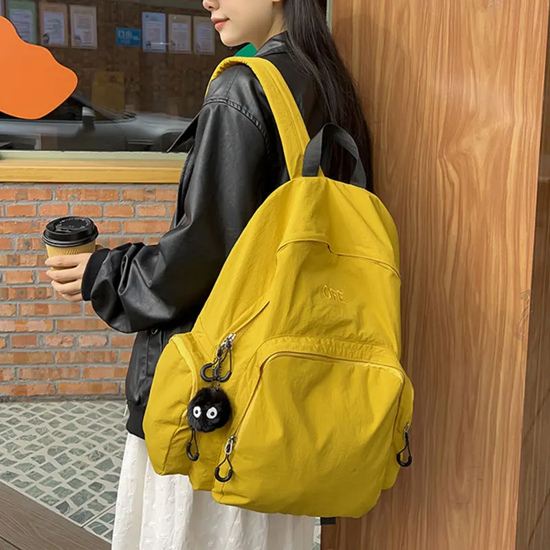 

Женский рюкзак, новые легкие повседневные женские рюкзаки, школьная сумка, однотонный лаконичный школьный рюкзак для девочек