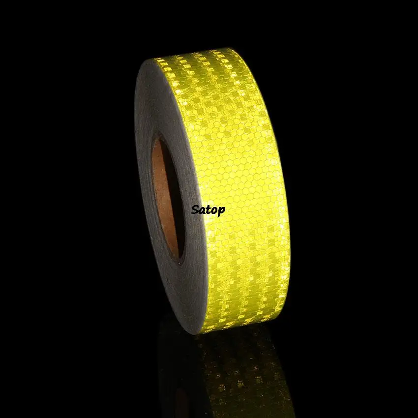 5cm * 25m Reflektierende Selbst Klebe Warnung Bänder Fluoreszierende Automobile Motorrad Warnung Reflektierende Film Aufkleber Für Fahrrad