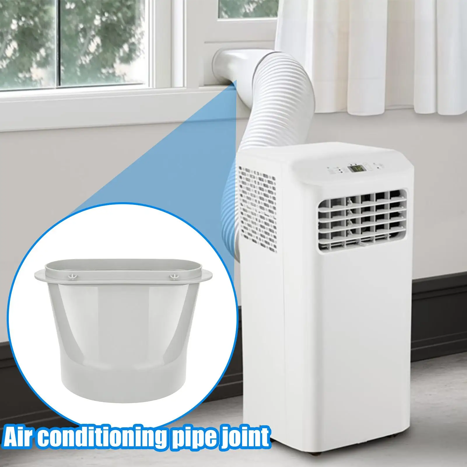 Air Conditioner Hose Connector Flat Window Tube Connector Air Conditioner Exhaust Hose Coupler for 130mm/150mm Diameter Pipe